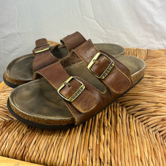 Roots Natural Leather 2 Strap Sandals Sz 10 - Picture 4 of 11